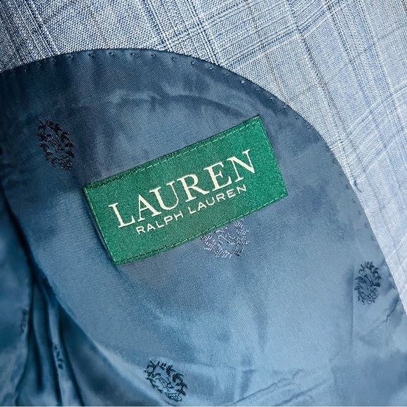 Lauren RL Classic Blue Window Pane Wool Blend Blazer 48R - Picture 3 of 8